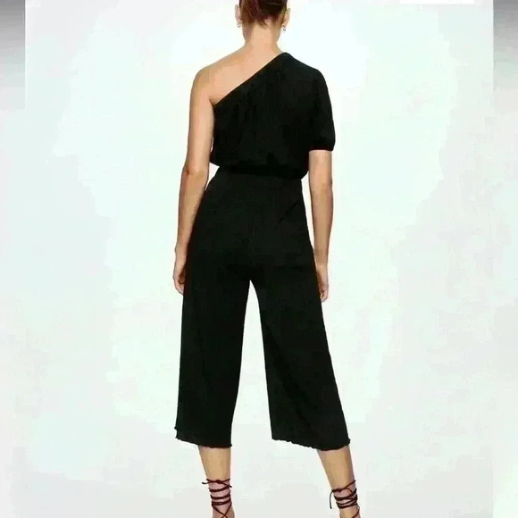 Mango Asymmetric Texture Jumpsuit Size Small - Picture 2 of 8